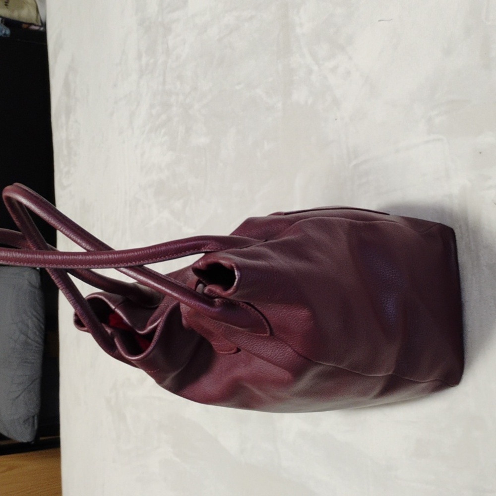 Dooney&burke Maroon Leather Tote Bag - Picture 5 of 8